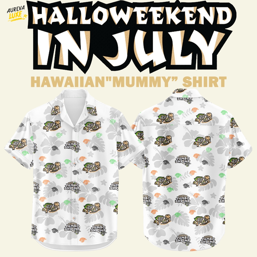 Jacksonville Jumbo Shrimp "Mummy Hawaiian Shirt Jacksonville Jumbo Shrimp "Mummy Hawaiian Shirt