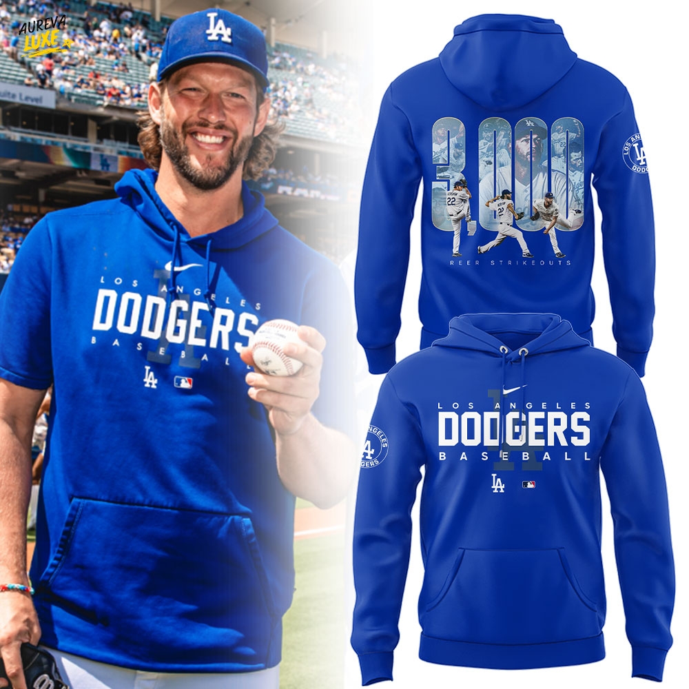 Los Angeles Dodgers Clayton 3000 Strikeouts Special Hoodie Los Angeles Dodgers Clayton 3000 Strikeouts Special Hoodie