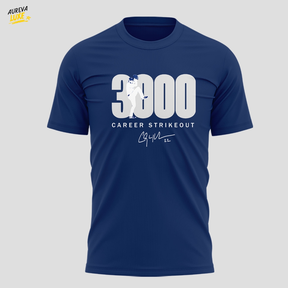 Los Angeles Dodgers Clayton Kershaw's 3,000th-Strikeout 2025 T-shirt Los Angeles Dodgers Clayton Kershaw's 3,000th-Strikeout 2025 T-shirt