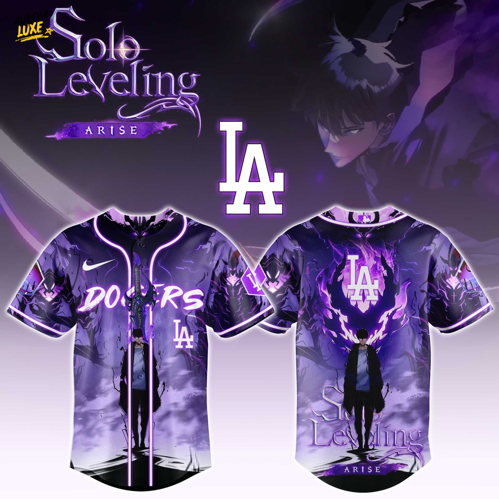 Los Angeles Dodgers x Solo Leveling Baseball Jersey Los Angeles Dodgers x Solo Leveling Baseball Jersey
