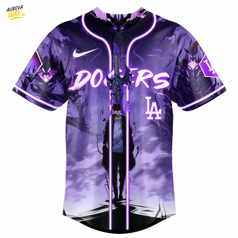 Los Angeles Dodgers x Solo Leveling Baseball Jersey Los Angeles Dodgers x Solo Leveling Baseball Jersey