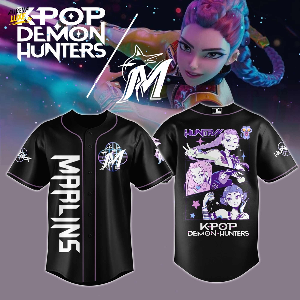 Miami Marlins MLB x KPop Demon Hunters 2025 Jersey Miami Marlins MLB x KPop Demon Hunters 2025 Jersey