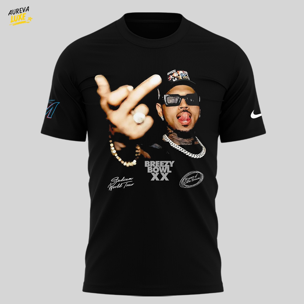 Miami Marlins x Chris Brown Breezy Bowl XX 2025 T-shirt Miami Marlins x Chris Brown Breezy Bowl XX 2025 T-shirt