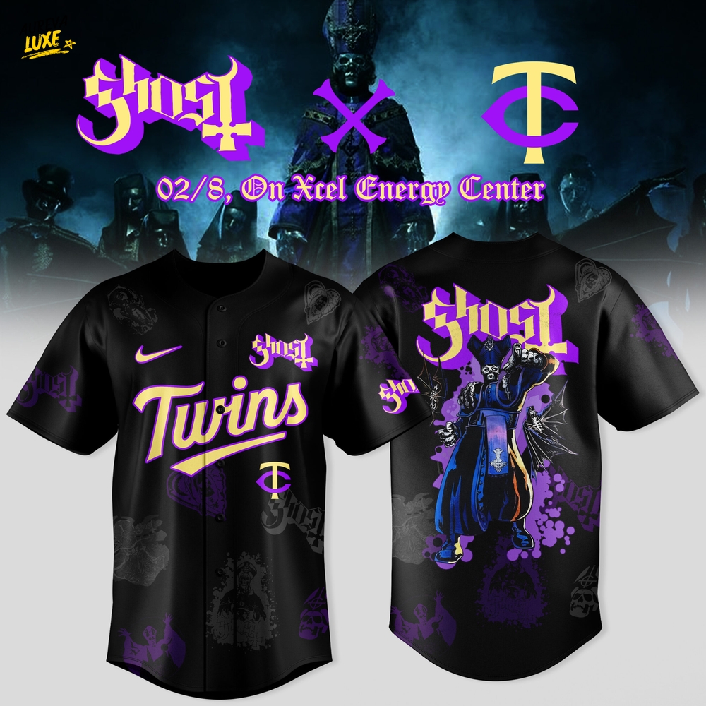 Minnesota Twins x Ghost Band World Tour 2025 Black Baseball Jersey Minnesota Twins x Ghost Band World Tour 2025 Black Baseball Jersey