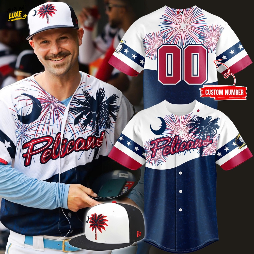 Myrtle Beach Pelicans Independence Day 2025 Baseball Jersey Myrtle Beach Pelicans Independence Day 2025 Baseball Jersey