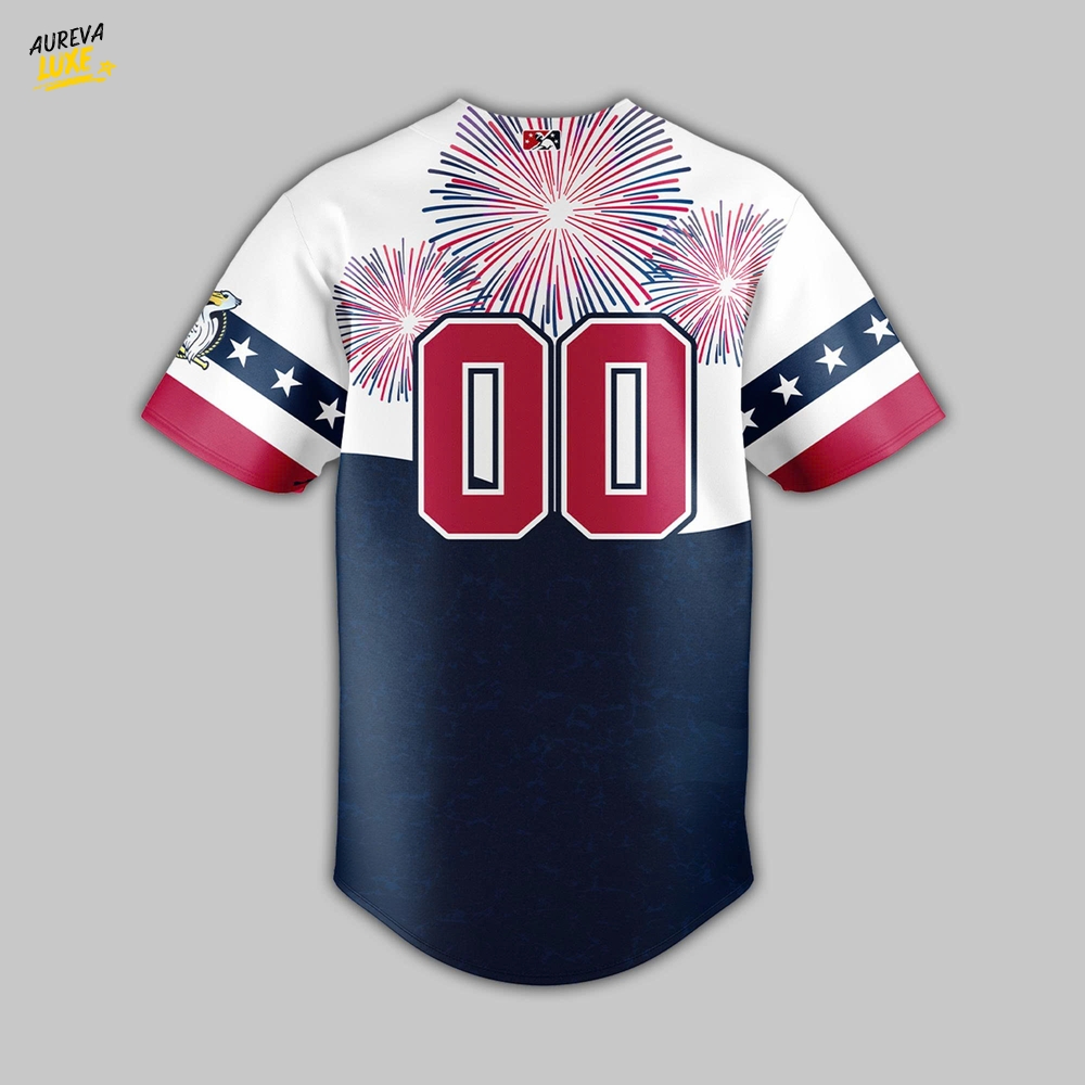Myrtle Beach Pelicans Independence Day 2025 Baseball Jersey Myrtle Beach Pelicans Independence Day 2025 Baseball Jersey