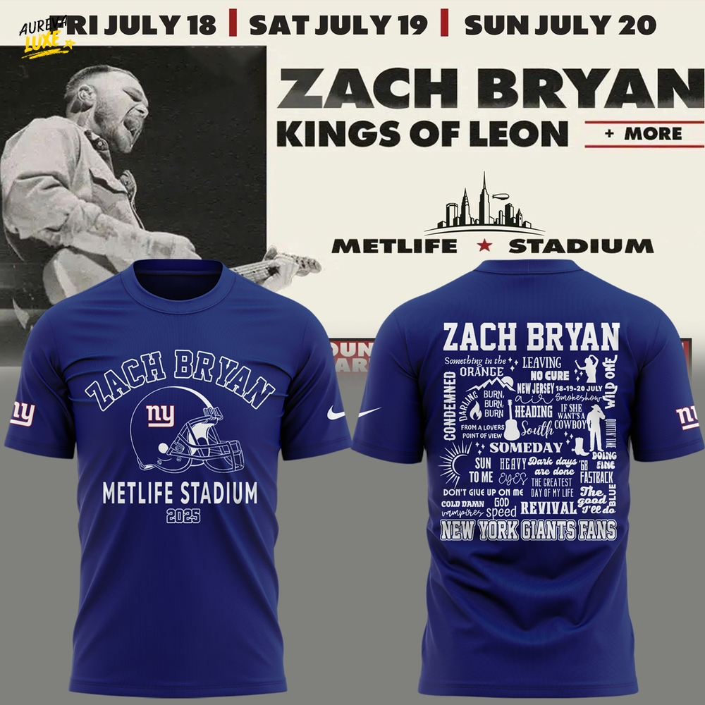 New York Giants x Zach Bryan Tour 2025 Shirt New York Giants x Zach Bryan Tour 2025 Shirt
