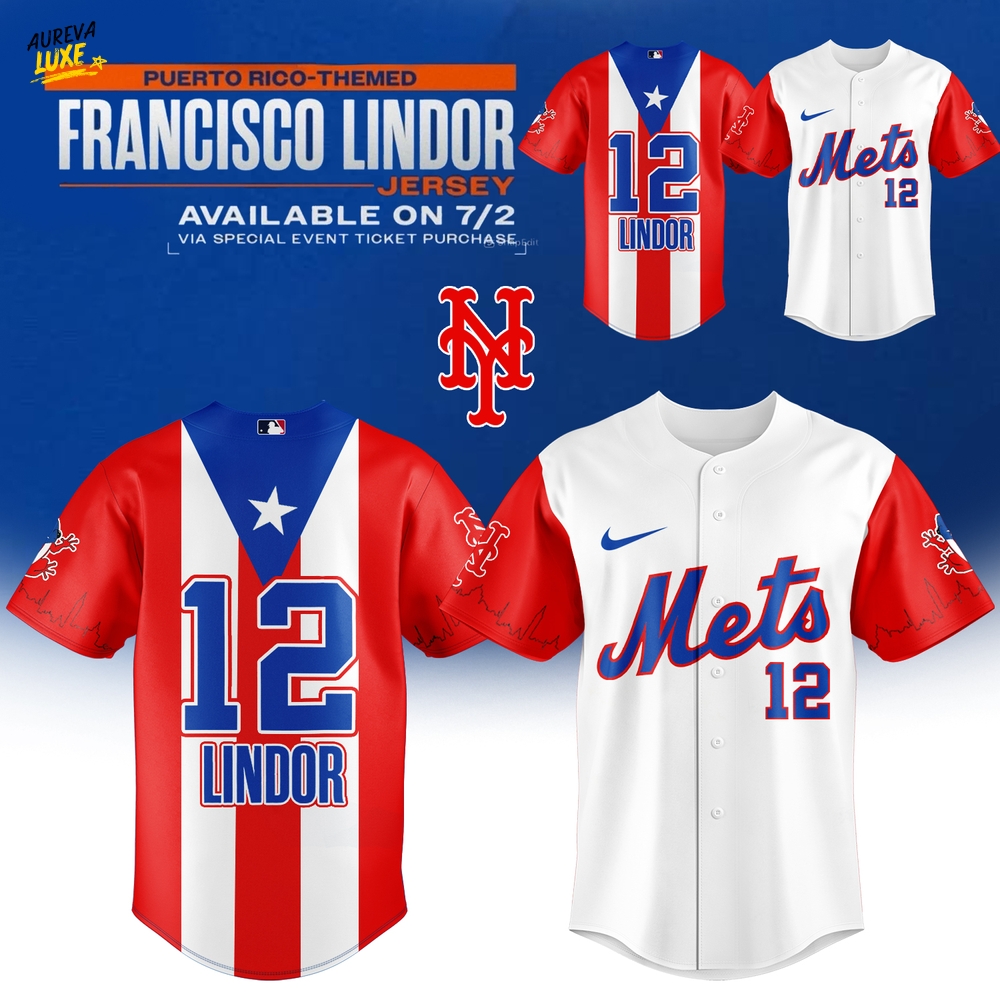 New York Mets x Puerto Rico Themed Francisco Lindor Jersey 2025 New York Mets x Puerto Rico Themed Francisco Lindor Jersey 2025