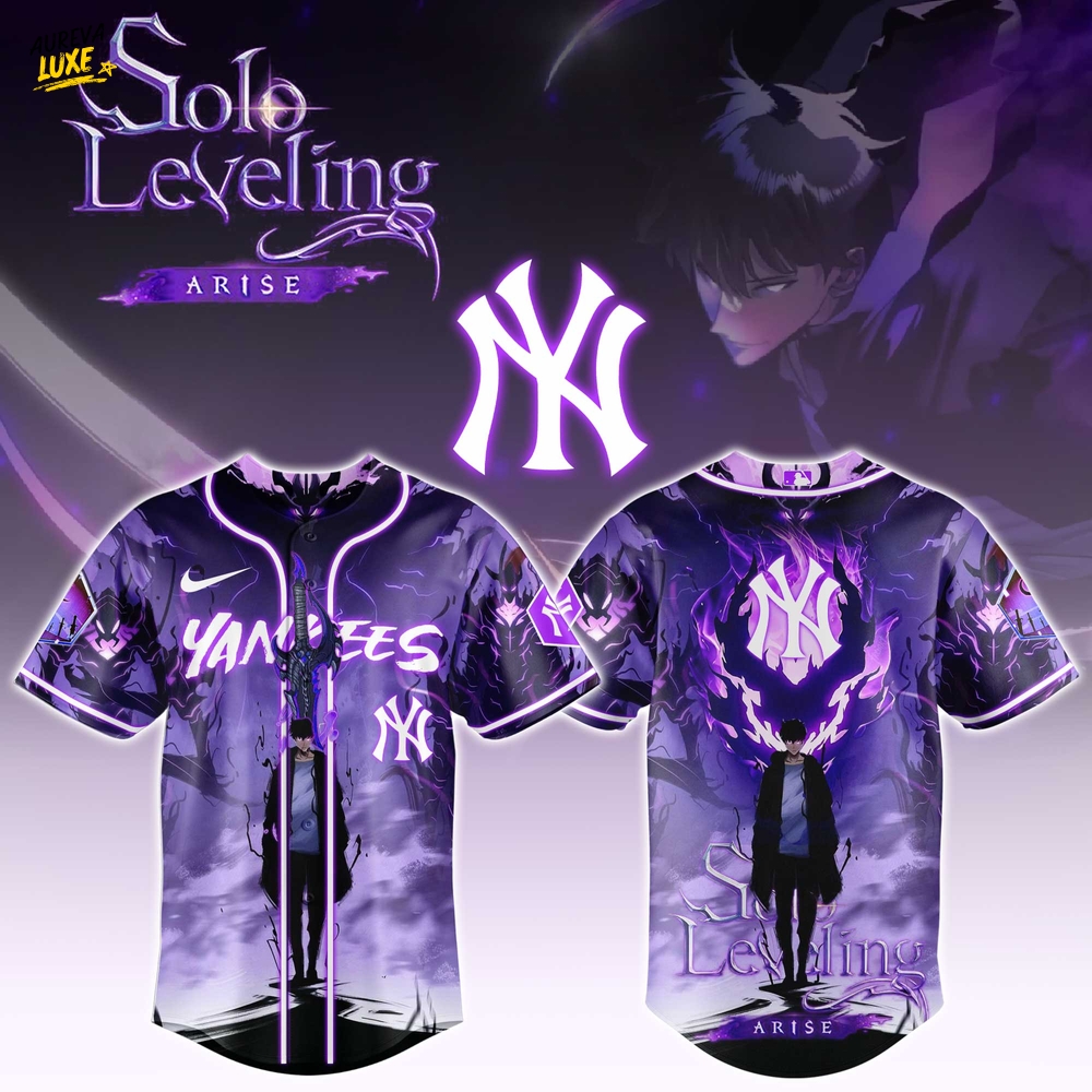 New York Yankees x Solo Leveling Baseball Jersey New York Yankees x Solo Leveling Baseball Jersey