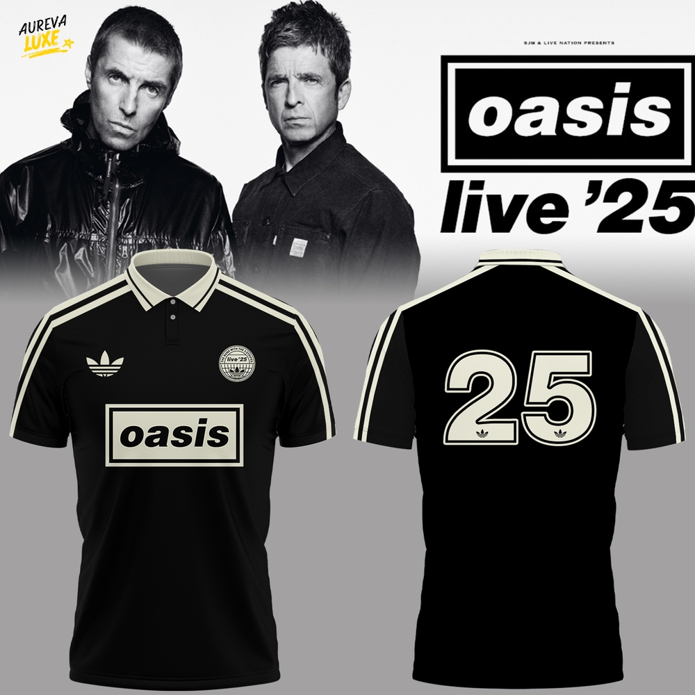 Oasis live '25 Limited Edition Polo Shirt - Black Oasis live '25 Limited Edition Polo Shirt - Black