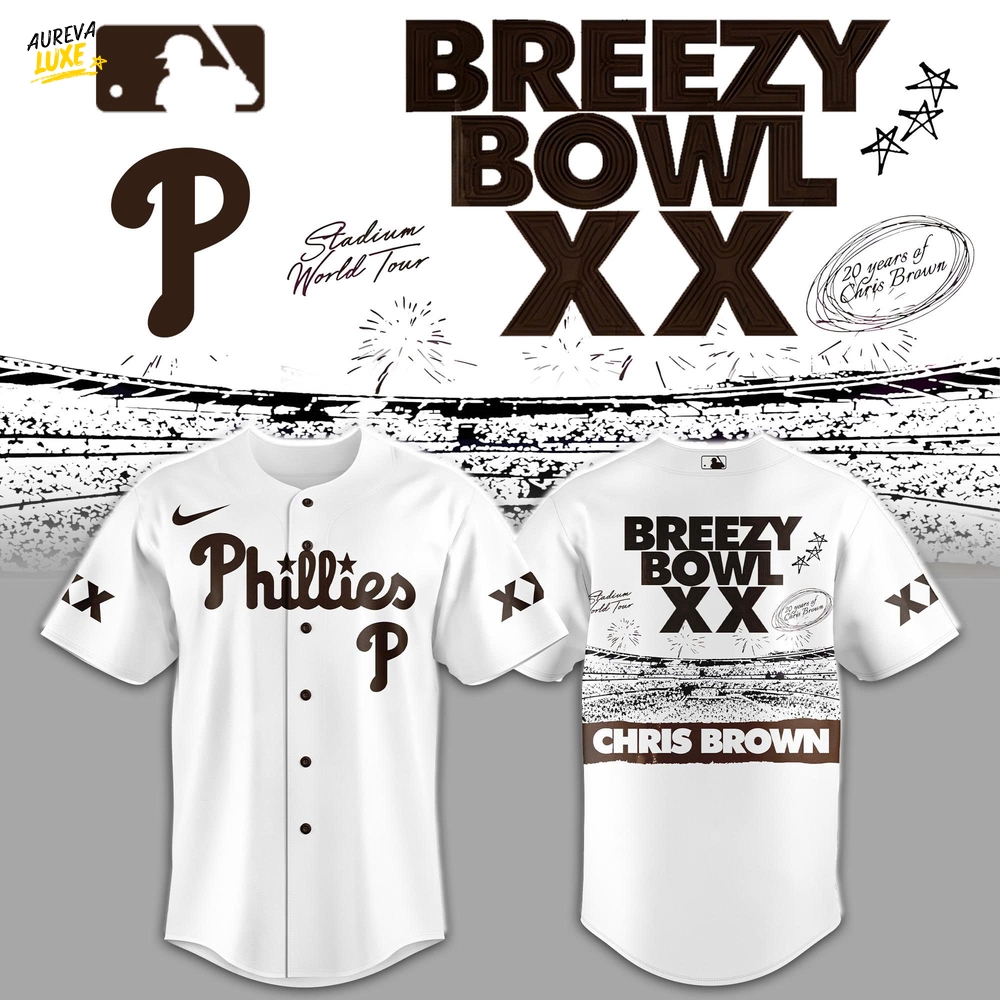 Philadelphia Phillies x Breezy Bowl XX Special Baseball Jersey - White Philadelphia Phillies x Breezy Bowl XX Special Baseball Jersey - White