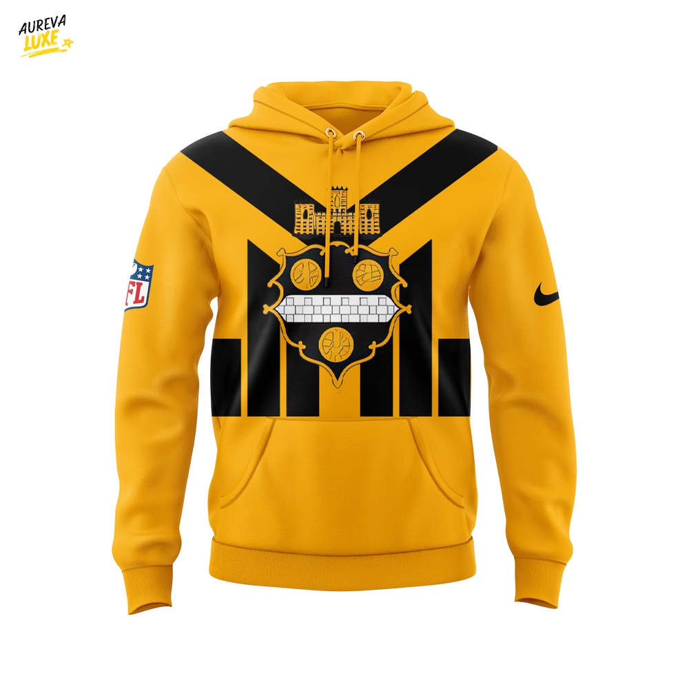 Pittsburgh Steelers Gold Alternate 1933 Throwback Game Hoodie, Cap Pittsburgh Steelers Gold Alternate 1933 Throwback Game Hoodie, Cap