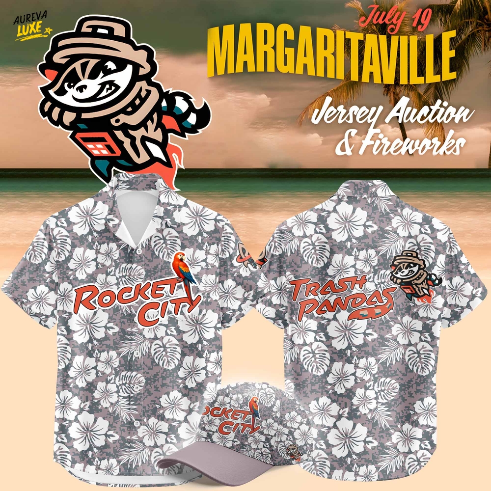 Rocket City Trash Pandas x Margaritaville Night 2025 Hawaiian Shirt Rocket City Trash Pandas x Margaritaville Night 2025 Hawaiian Shirt