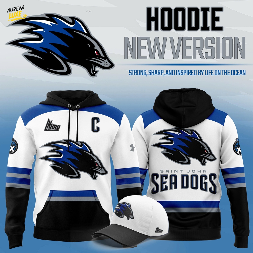 Saint John Sea Dogs Hockey Special New Version 2025 White Hoodie Saint John Sea Dogs Hockey Special New Version 2025 White Hoodie