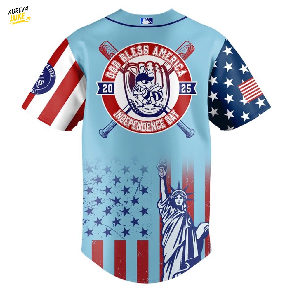 Salt Lake Bees MiLB Happy Independence Day Baseball Jersey Salt Lake Bees MiLB Happy Independence Day Baseball Jersey