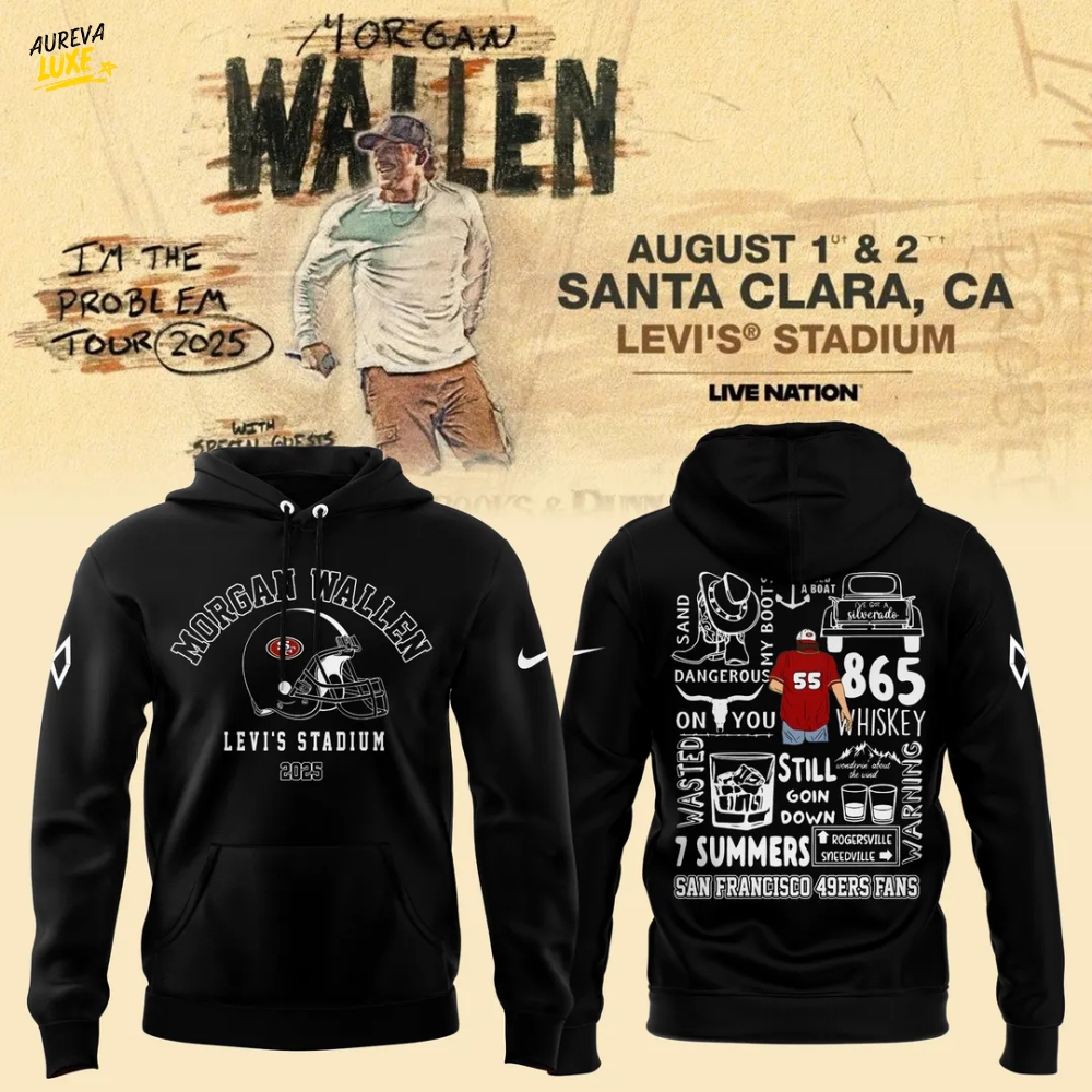 San Francisco 49ers NFL x Morgan Wallen Black Hoodie San Francisco 49ers NFL x Morgan Wallen Black Hoodie
