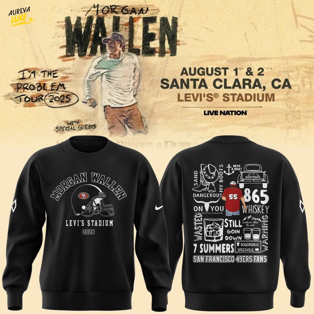 San Francisco 49ers NFL x Morgan Wallen Black Sweatshirt San Francisco 49ers NFL x Morgan Wallen Black Sweatshirt