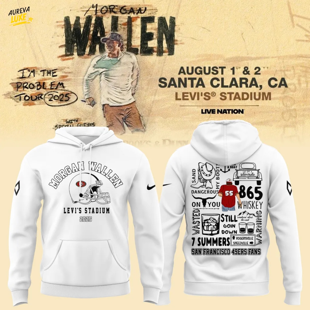 San Francisco 49ers NFL x Morgan Wallen White Hoodie San Francisco 49ers NFL x Morgan Wallen White Hoodie