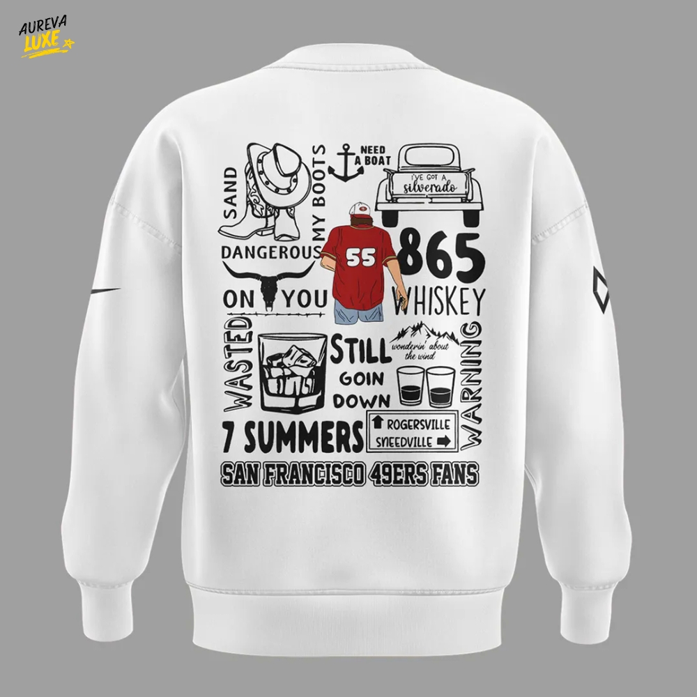 San Francisco 49ers NFL x Morgan Wallen White Sweatshirt San Francisco 49ers NFL x Morgan Wallen White Sweatshirt
