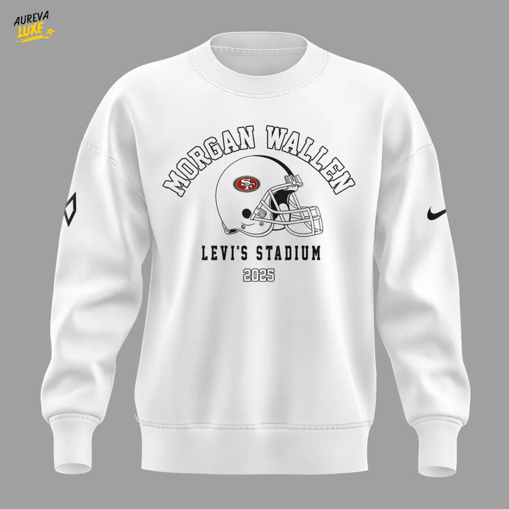 San Francisco 49ers NFL x Morgan Wallen White Sweatshirt San Francisco 49ers NFL x Morgan Wallen White Sweatshirt