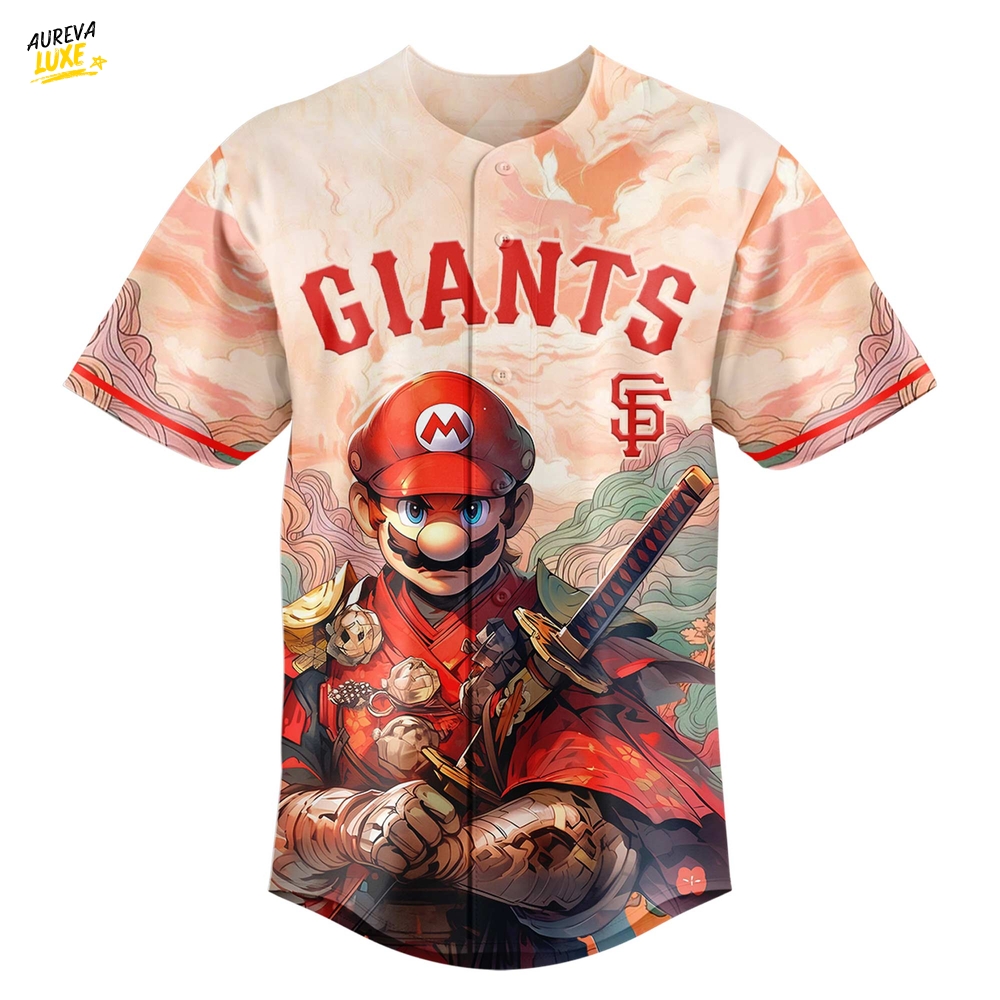 San Francisco Giants x Mario Samurai Hero Special Baseball Jersey San Francisco Giants x Mario Samurai Hero Special Baseball Jersey