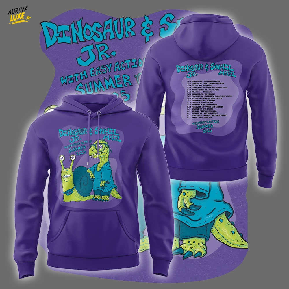 Snail Mail x Dinosaur Jr Tour 2025 Special Hoodie - Purple Snail Mail x Dinosaur Jr Tour 2025 Special Hoodie - Purple