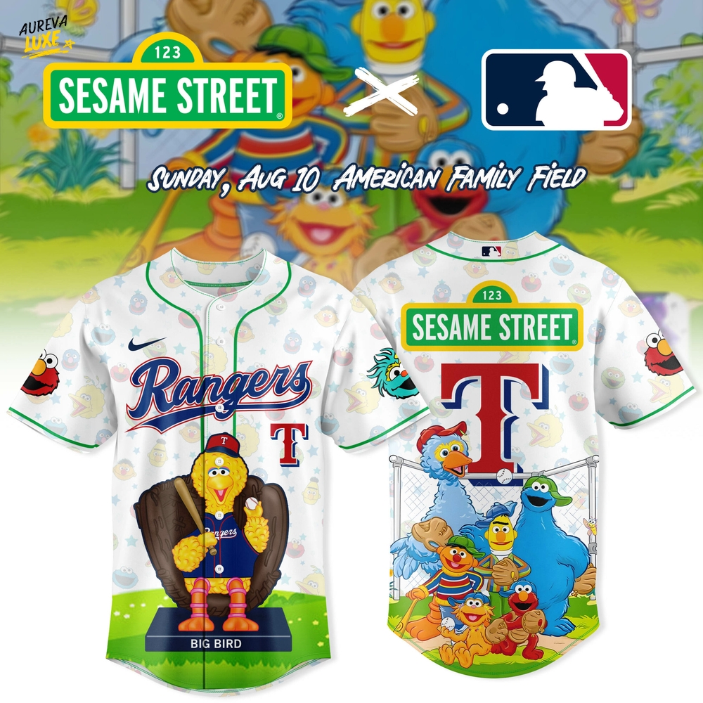 Texas Rangers x Sesame Street 2025 Baseball Jersey Texas Rangers x Sesame Street 2025 Baseball Jersey