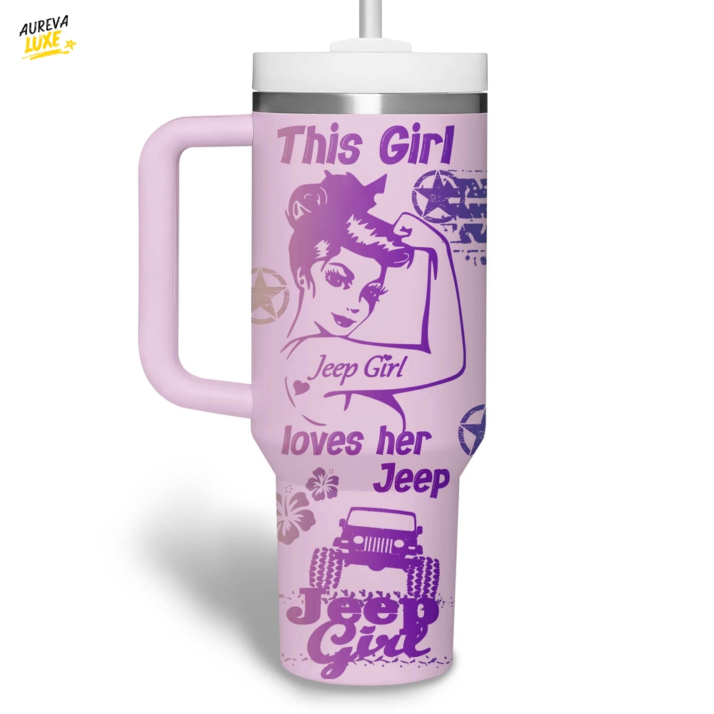 "This Girl Loves Her Jeep" 2025 Stanley Tumbler "This Girl Loves Her Jeep" 2025 Stanley Tumbler