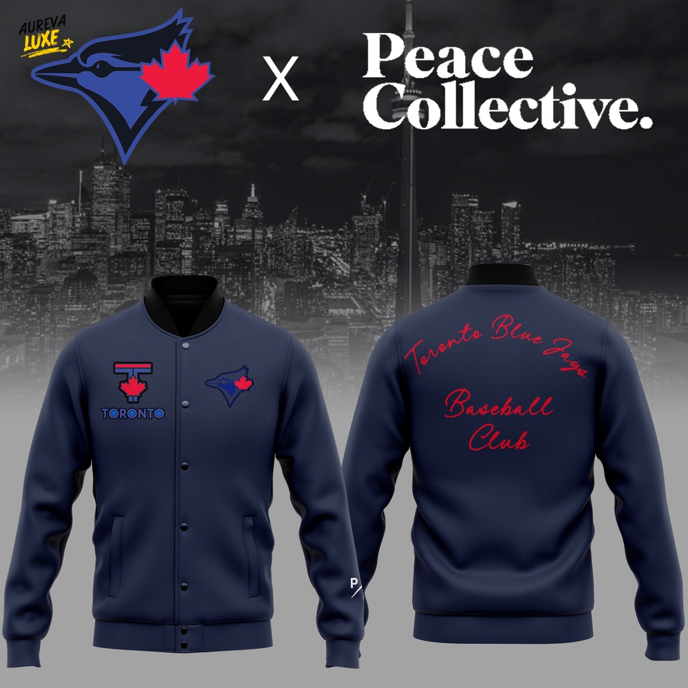 Toronto Blue Jays x City Connect "Peace Collective" Baseball Jacket Toronto Blue Jays x City Connect "Peace Collective" Baseball Jacket