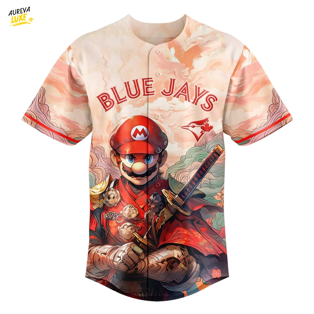 Toronto Blue Jays x Mario Samurai Hero Special Baseball Jersey Toronto Blue Jays x Mario Samurai Hero Special Baseball Jersey