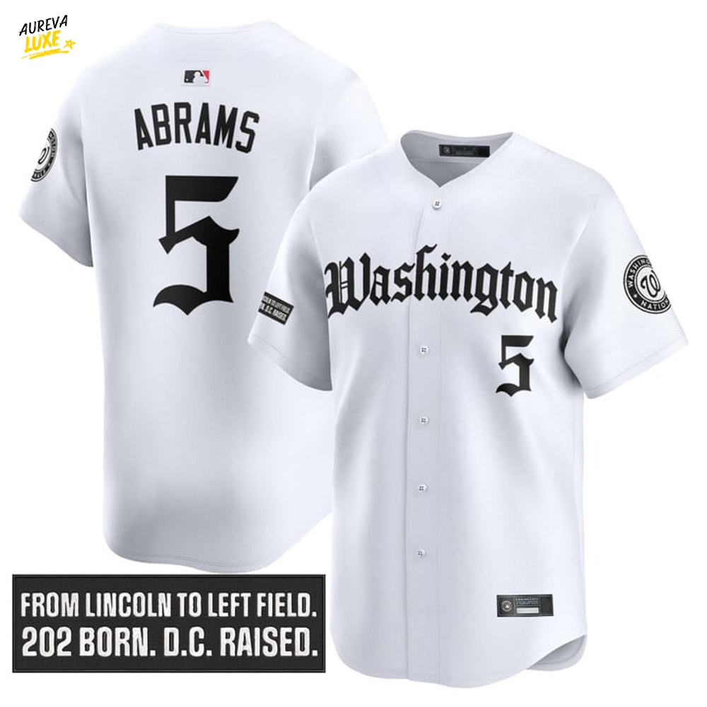 Washington Nationals 'Gothic Capitol Edition' Custom Baseball Jersey - White Washington Nationals 'Gothic Capitol Edition' Custom Baseball Jersey - White