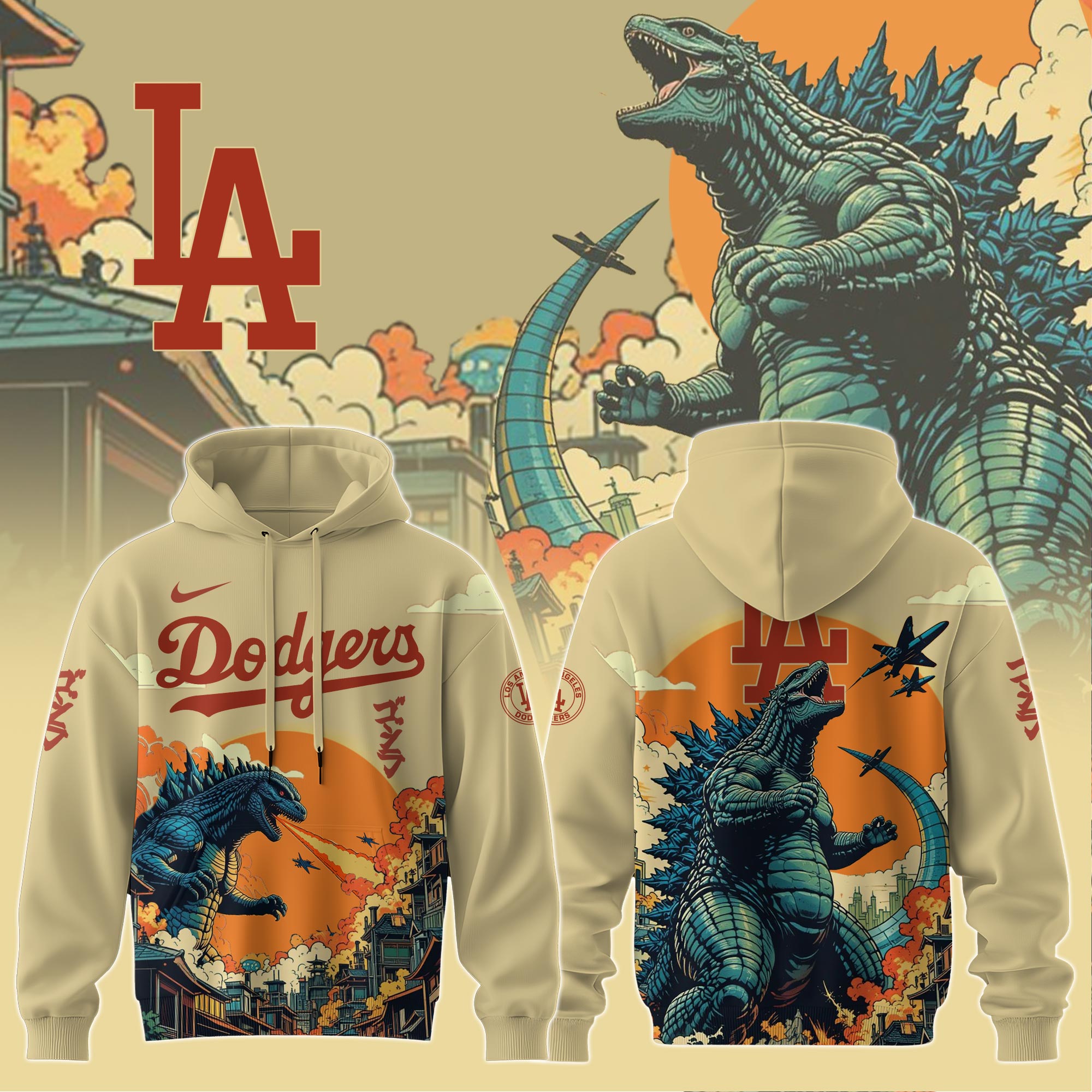Los Angeles Dodgers Special Godzilla Limited Edition Hoodie Los Angeles Dodgers Special Godzilla Limited Edition Hoodie
