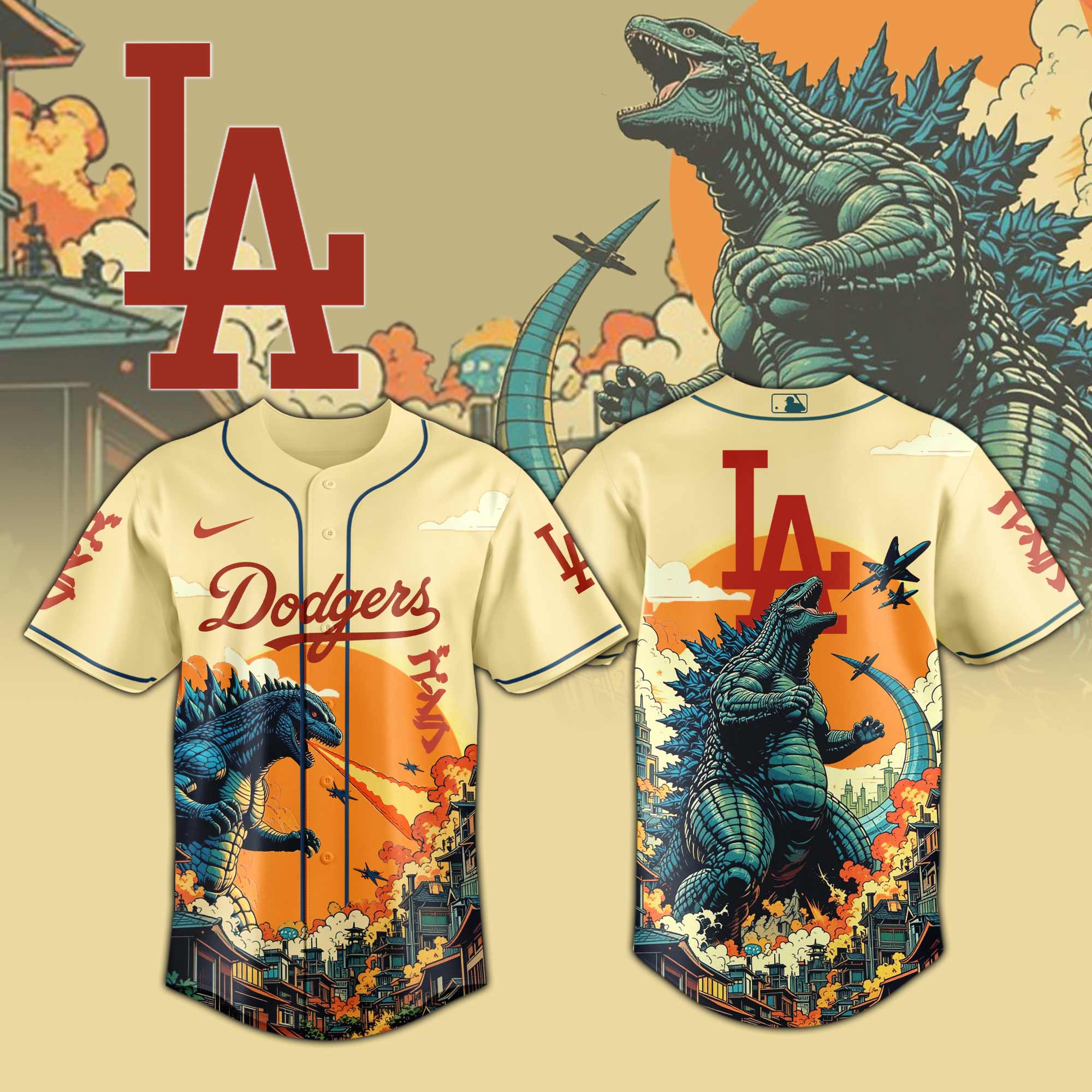 Los Angeles Dodgers Special Godzilla Limited Edition Jersey Los Angeles Dodgers Special Godzilla Limited Edition Jersey