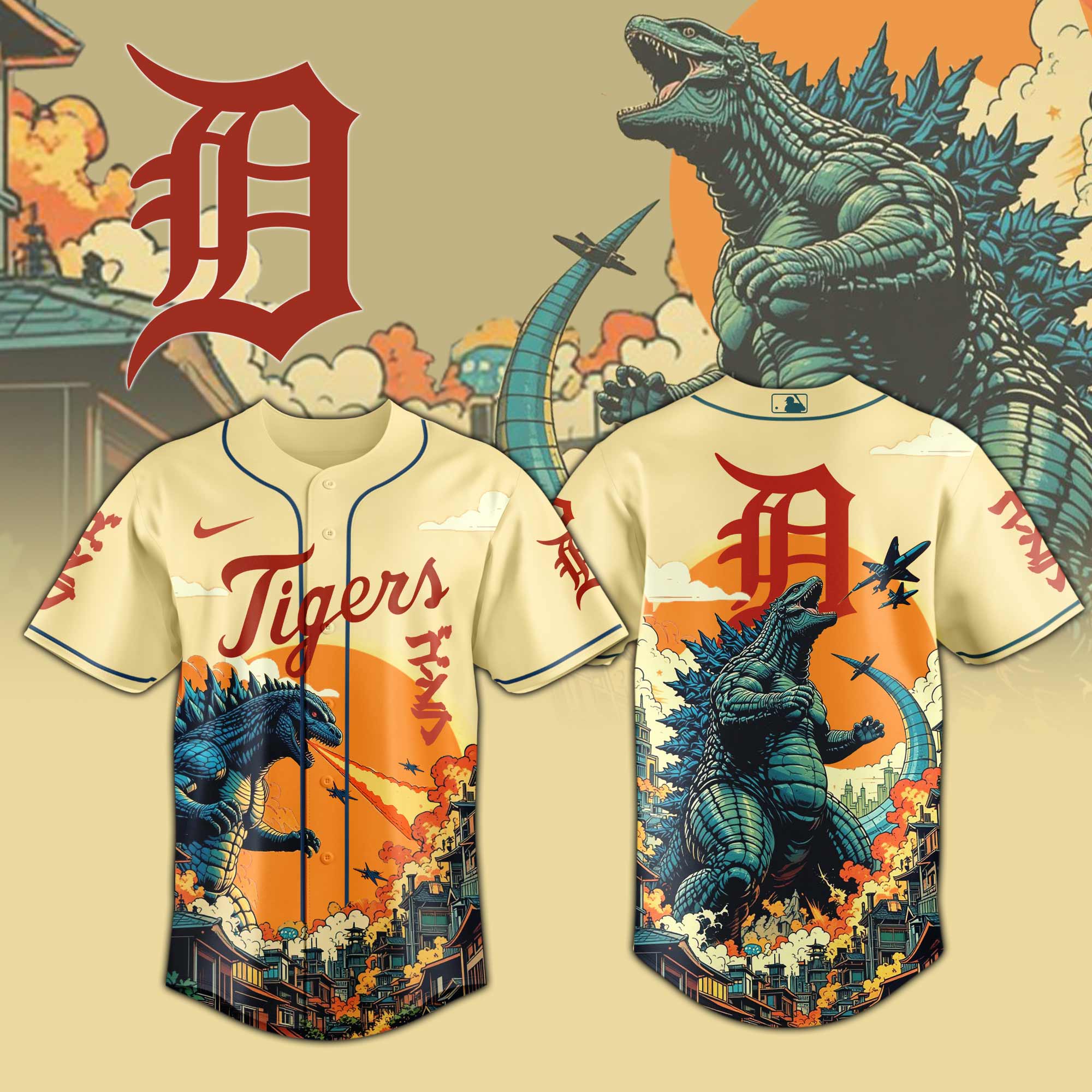 Detroit Tigers Special Godzilla Limited Edition Jersey Detroit Tigers Special Godzilla Limited Edition Jersey