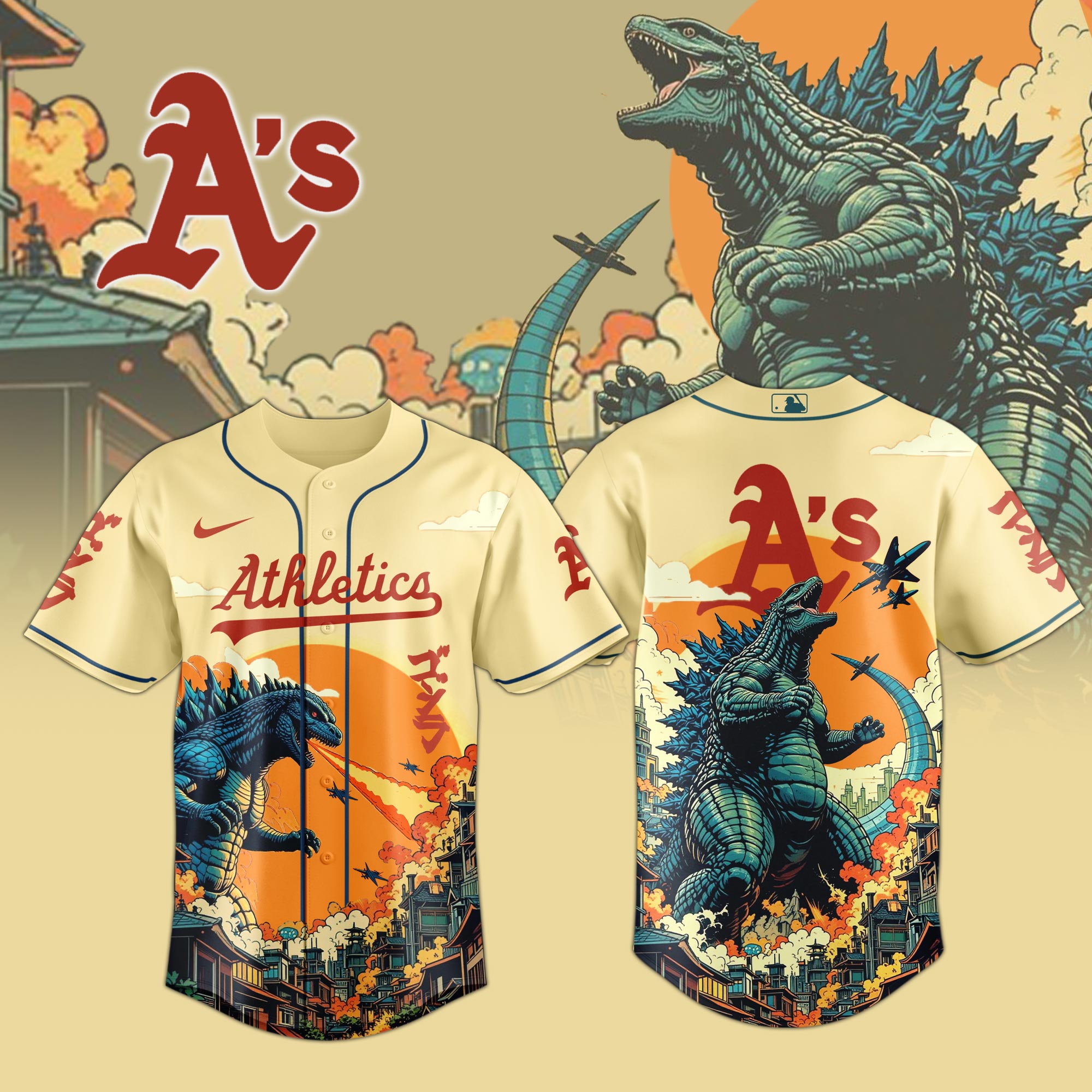 Oakland Athletics Special Godzilla Limited Edition Jersey Oakland Athletics Special Godzilla Limited Edition Jersey