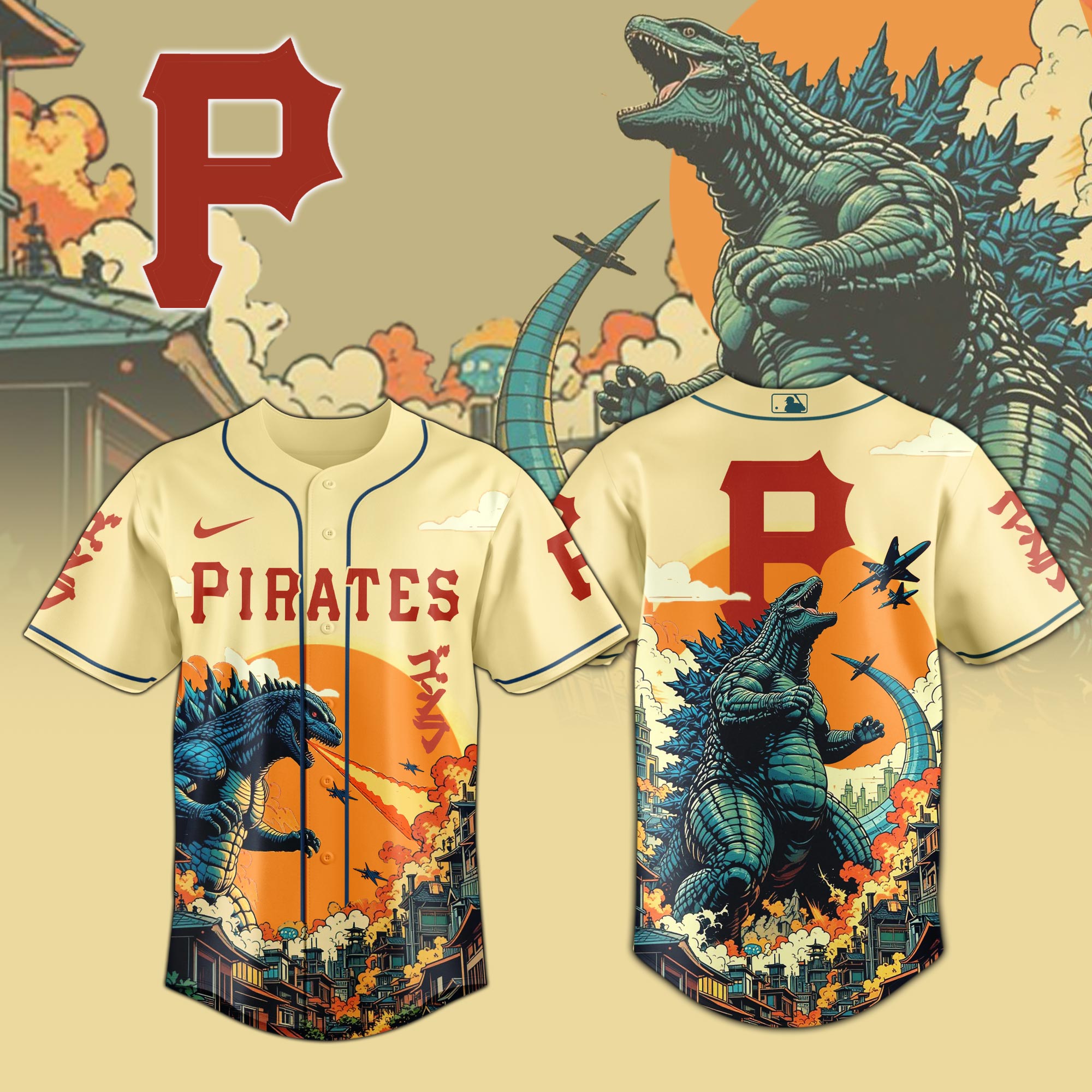 Pittsburgh Pirates Special Godzilla Limited Edition Jersey Pittsburgh Pirates Special Godzilla Limited Edition Jersey