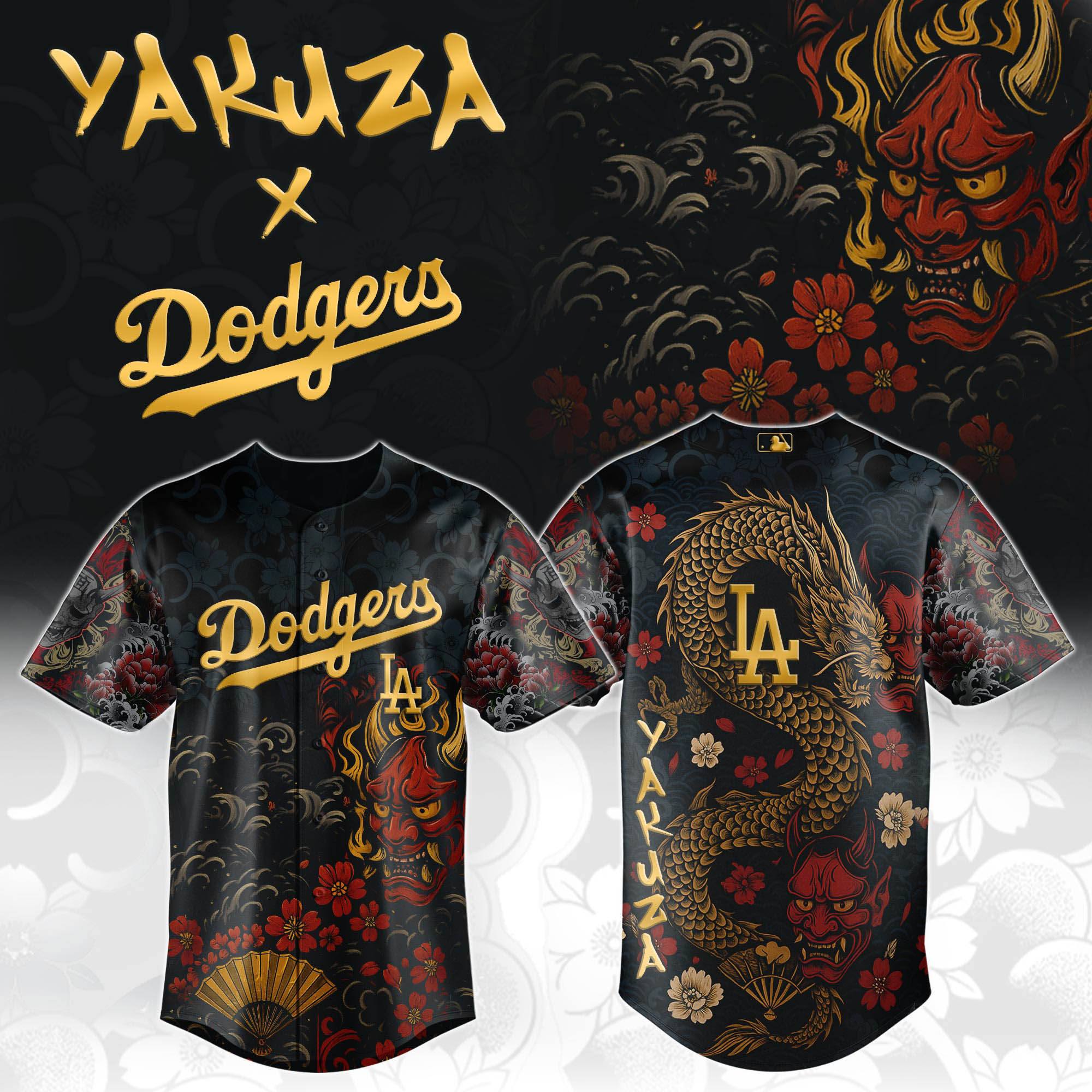 Yakuza Dragon Oni x Los Angeles Dodgers Jersey Yakuza Dragon Oni x Los Angeles Dodgers Jersey