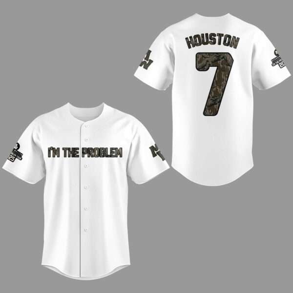 Morgan Wallen "I'm the Problem Tour" Live in Houston Special White Baseball Jersey Morgan Wallen "I'm the Problem Tour" Live in Houston Special White Baseball Jersey