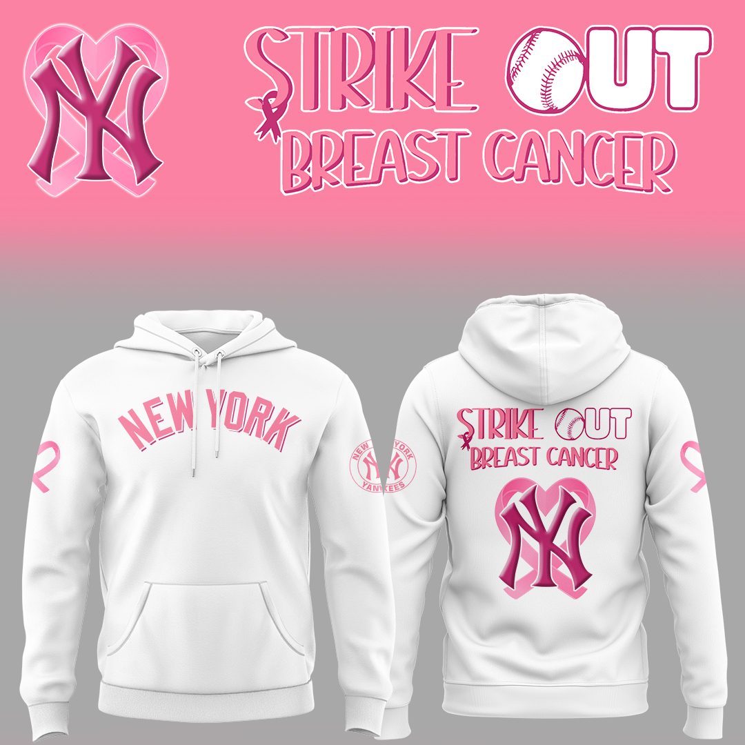 New York Yankees x Strike Out Cancer Special Hoodie - White New York Yankees x Strike Out Cancer Special Hoodie - White