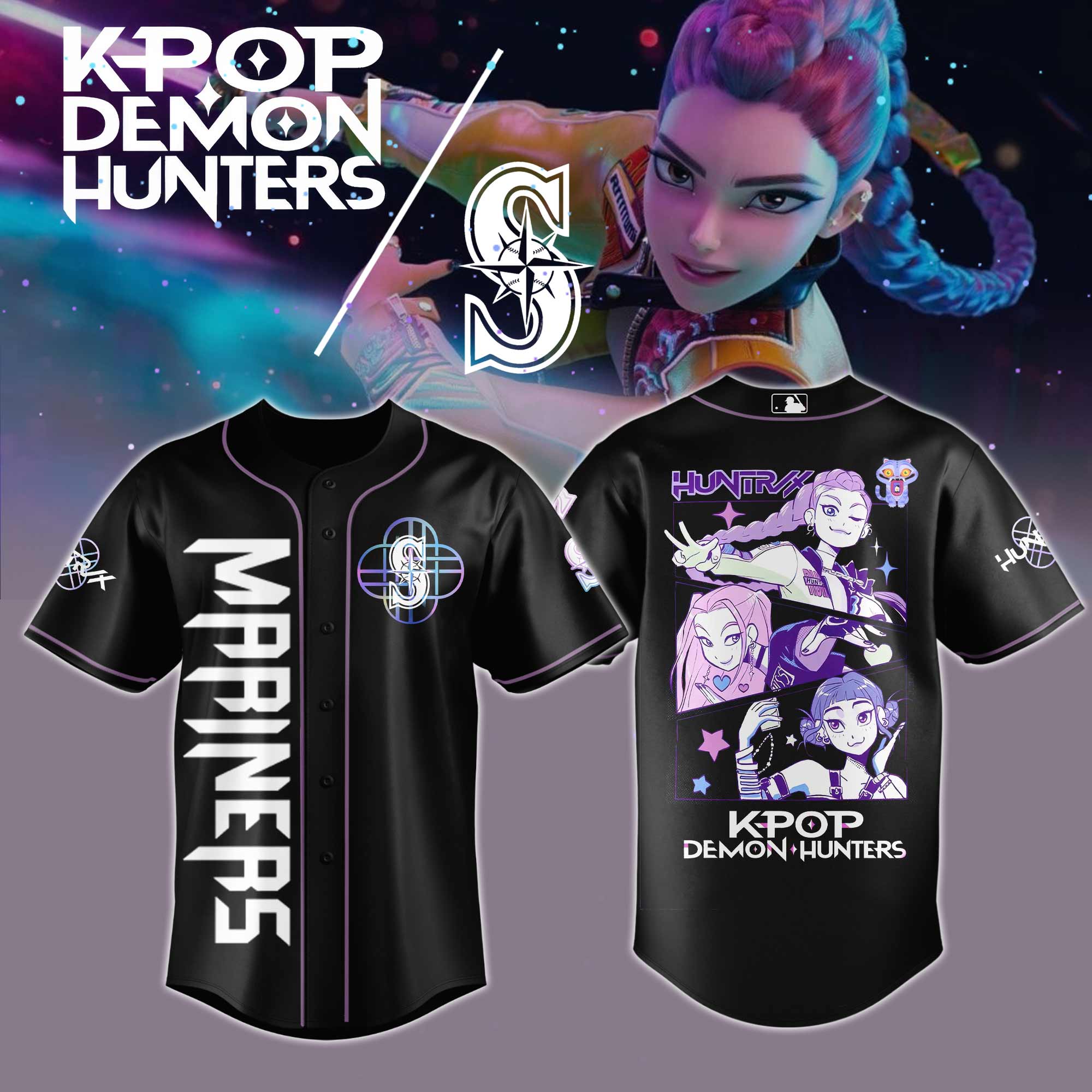 Seattle Mariners MLB x KPop Demon Hunters 2025 Jersey Seattle Mariners MLB x KPop Demon Hunters 2025 Jersey