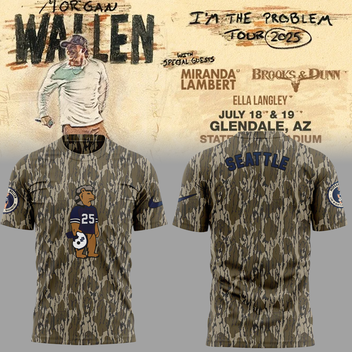 Limited Edition Morgan Wallen Live in Seattle TShirt Limited Edition Morgan Wallen Live in Seattle TShirt