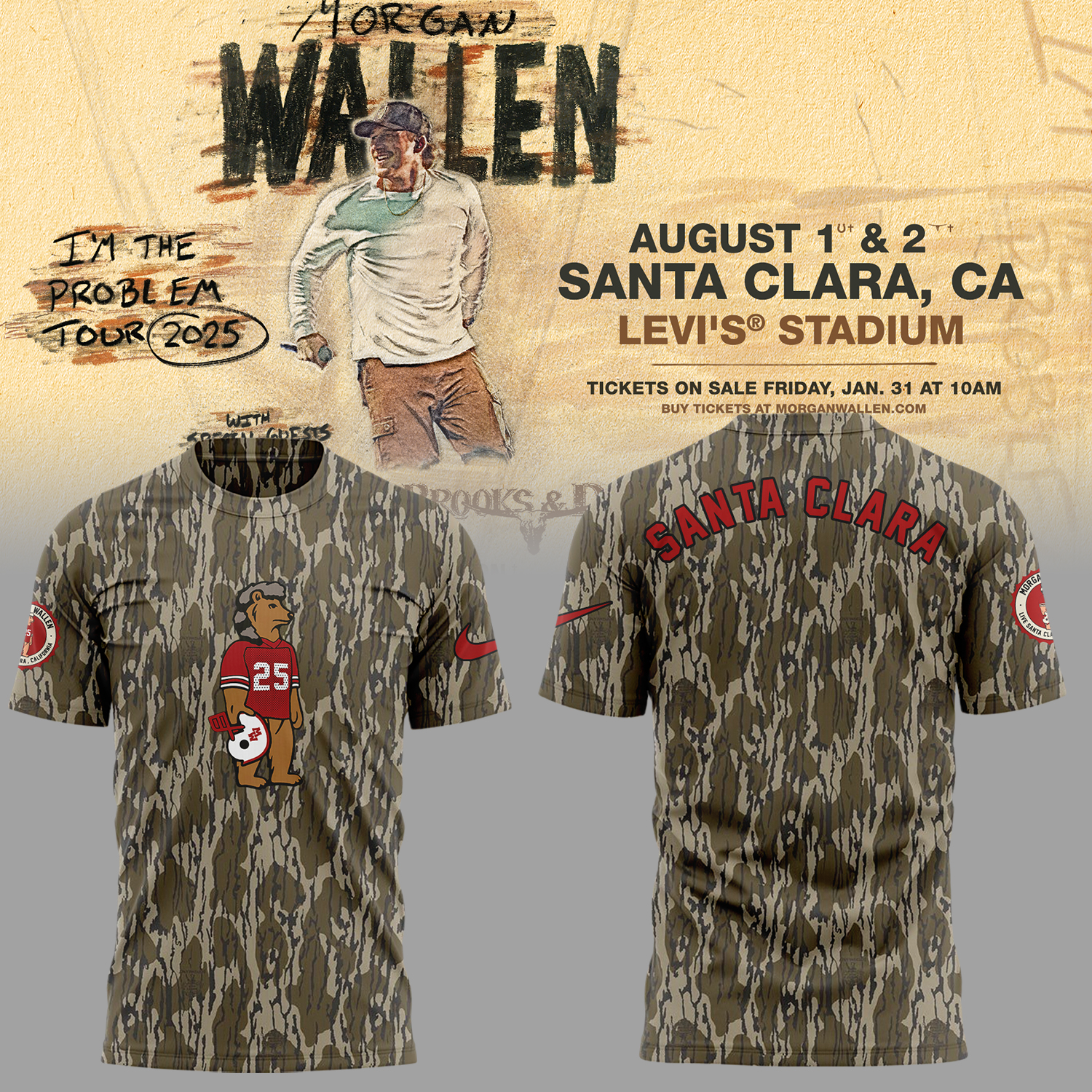 Limited Edition Morgan Wallen Live in Santa Clara TShirt Limited Edition Morgan Wallen Live in Santa Clara TShirt
