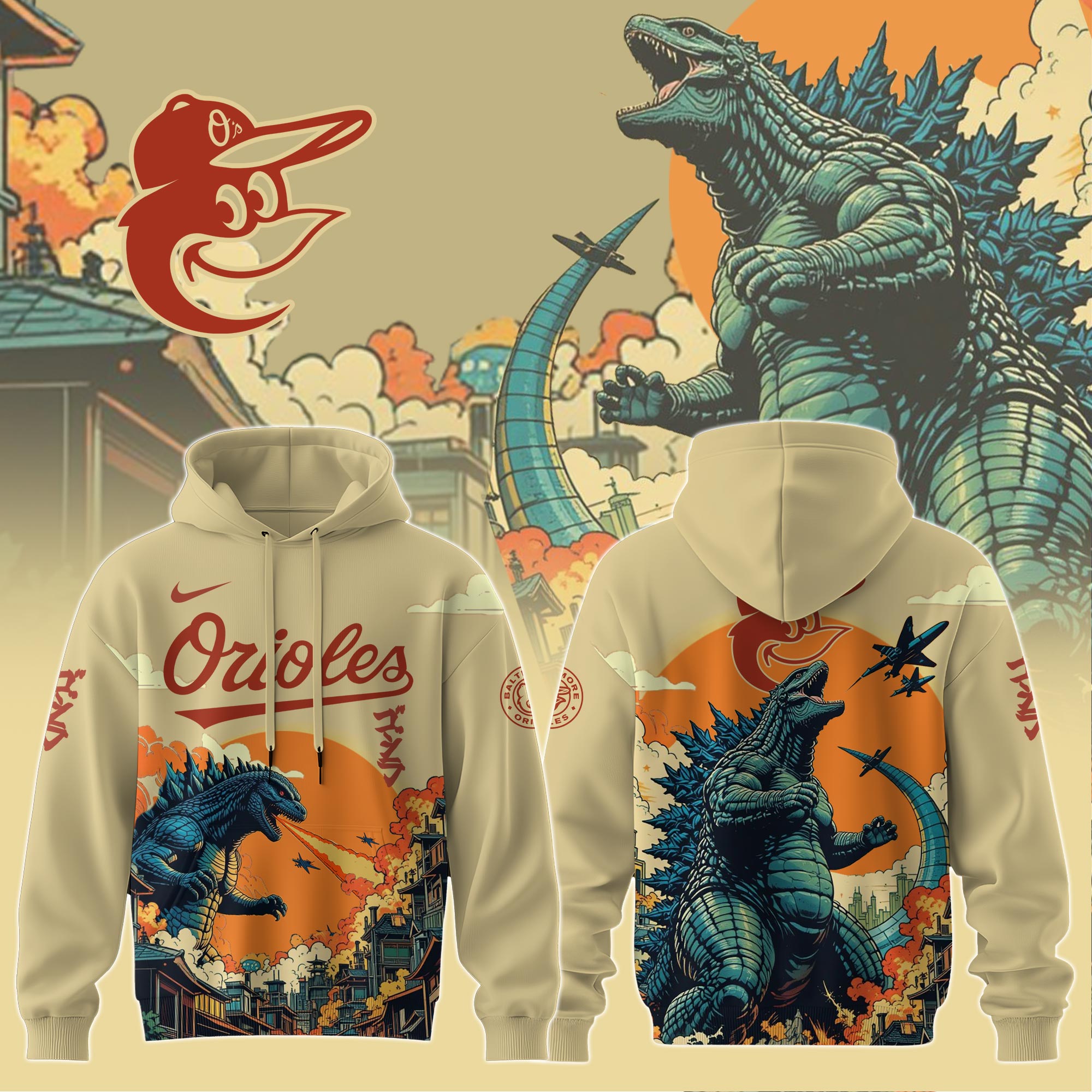 Baltimore Orioles Special Godzilla Limited Edition Hoodie Baltimore Orioles Special Godzilla Limited Edition Hoodie