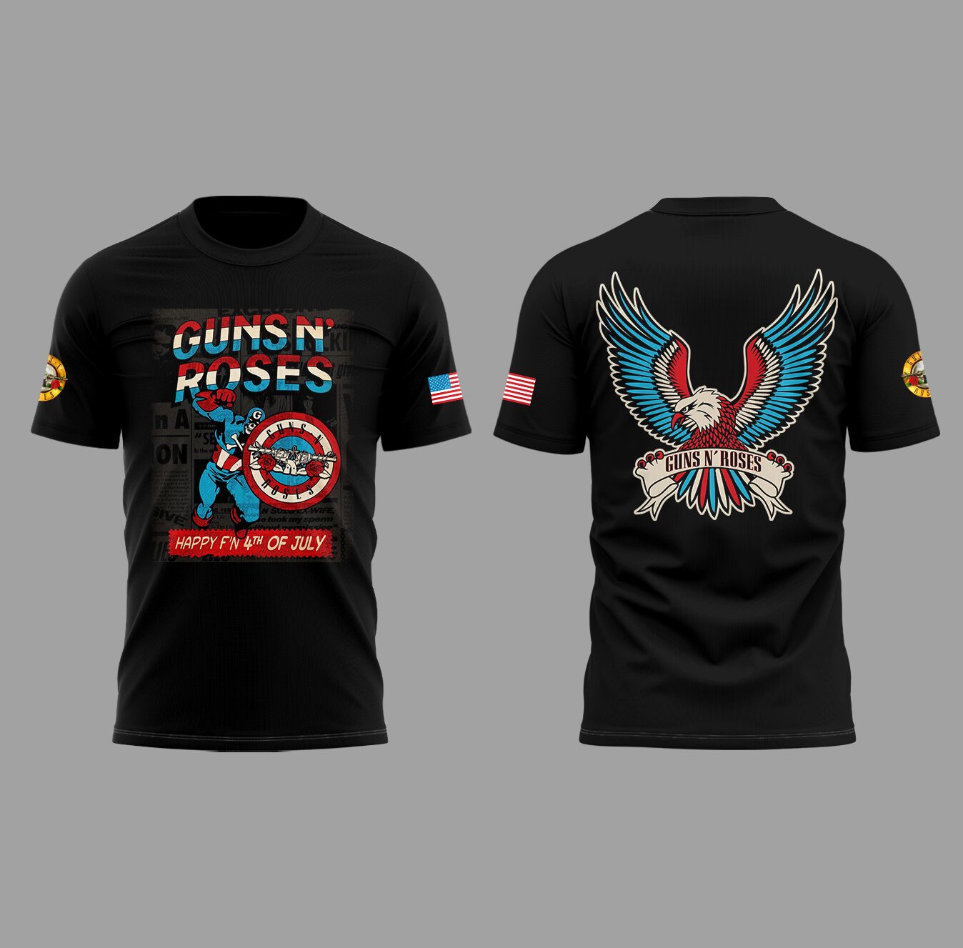 Guns N' Roses World Tour 2025 the Fourth of July Special Tee Guns N' Roses World Tour 2025 the Fourth of July Special Tee