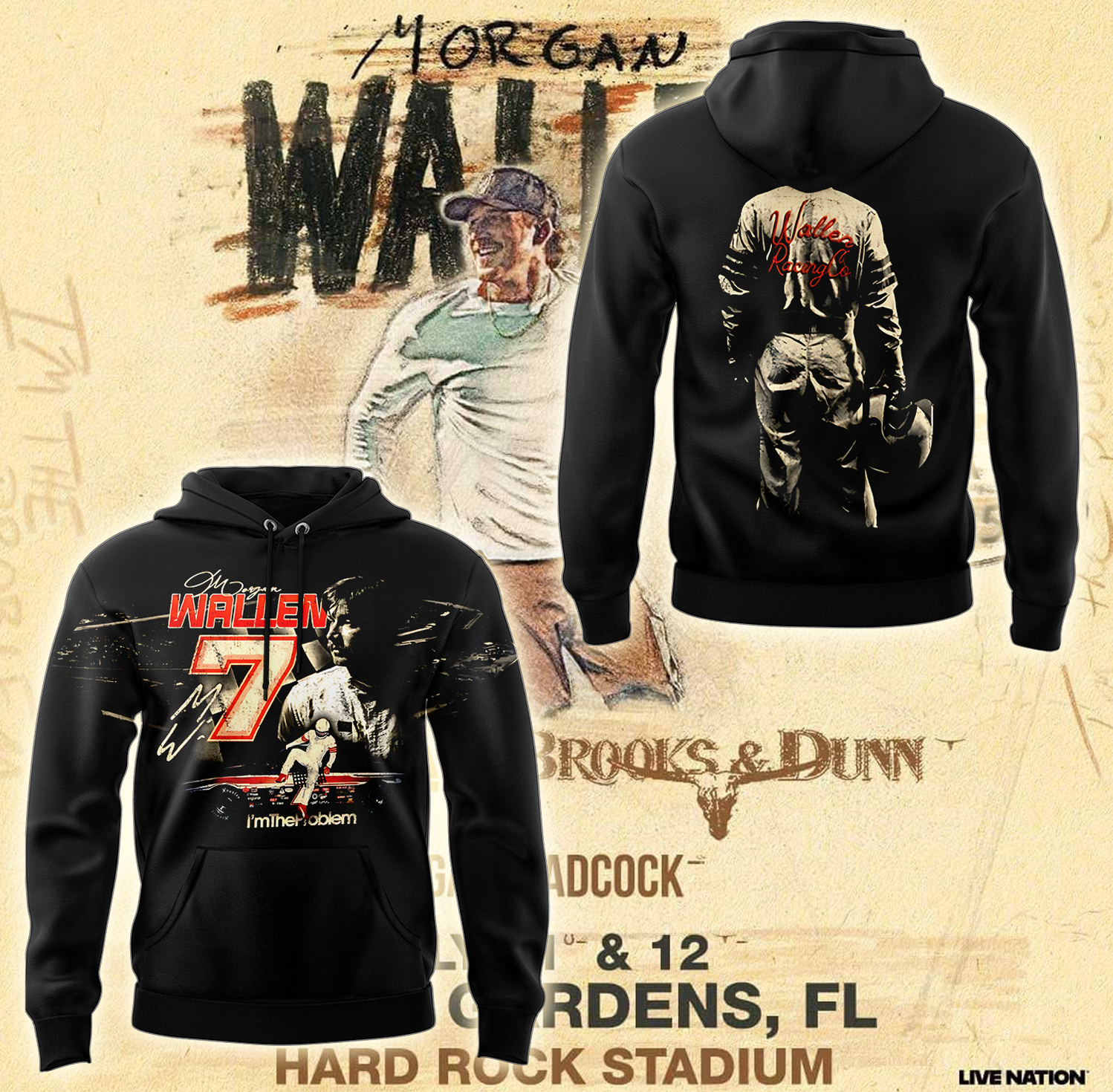 Morgan Wallen "I'm The Problem Tour" 2025 Limited Edition Hoodie Morgan Wallen "I'm The Problem Tour" 2025 Limited Edition Hoodie