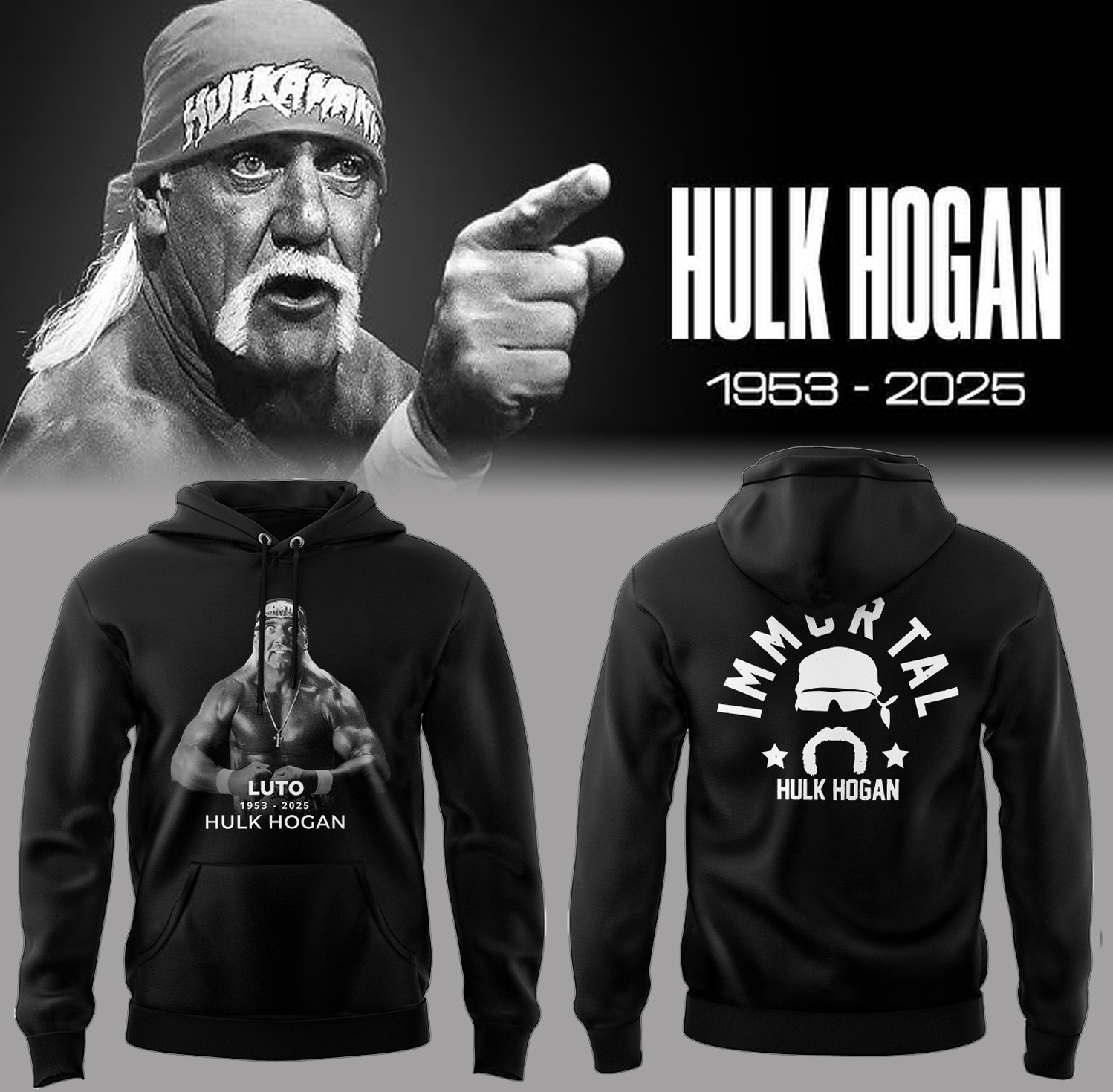 Hulk Hogan Mortal Black Hoodie Hulk Hogan Mortal Black Hoodie