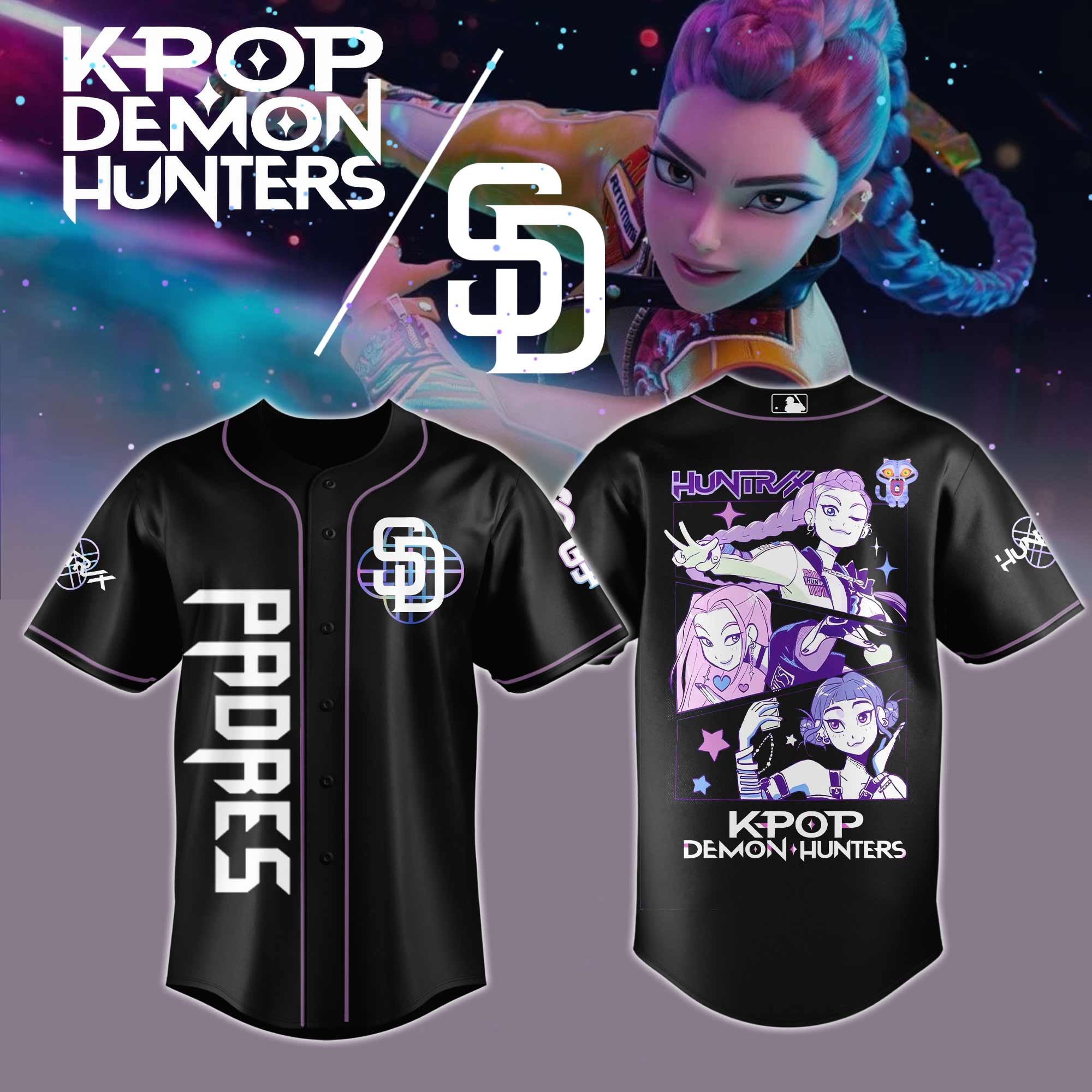 San Diego Padres MLB x KPop Demon Hunters 2025 Jersey San Diego Padres MLB x KPop Demon Hunters 2025 Jersey