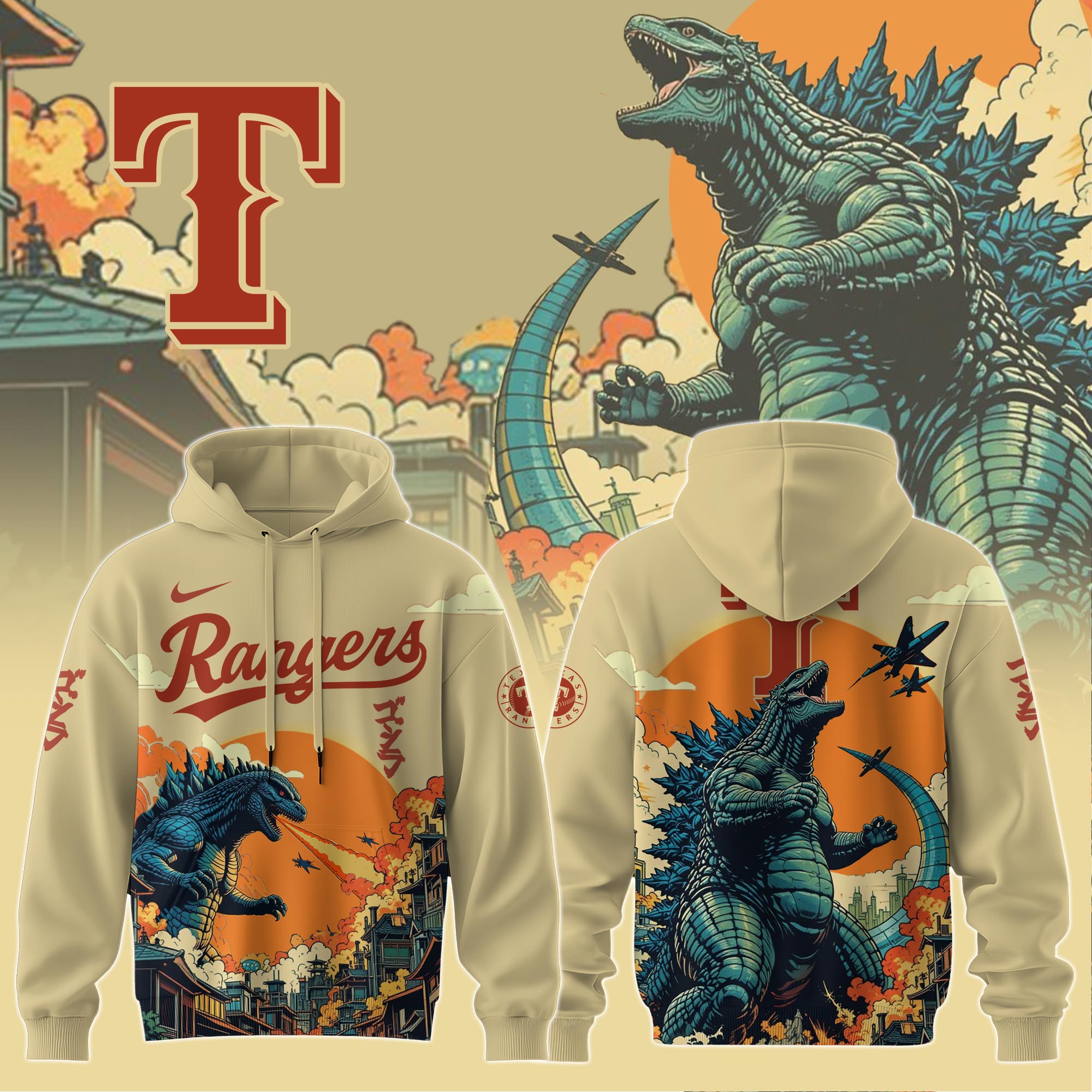 Texas Rangers Special Godzilla Limited Edition Hoodie Texas Rangers Special Godzilla Limited Edition Hoodie
