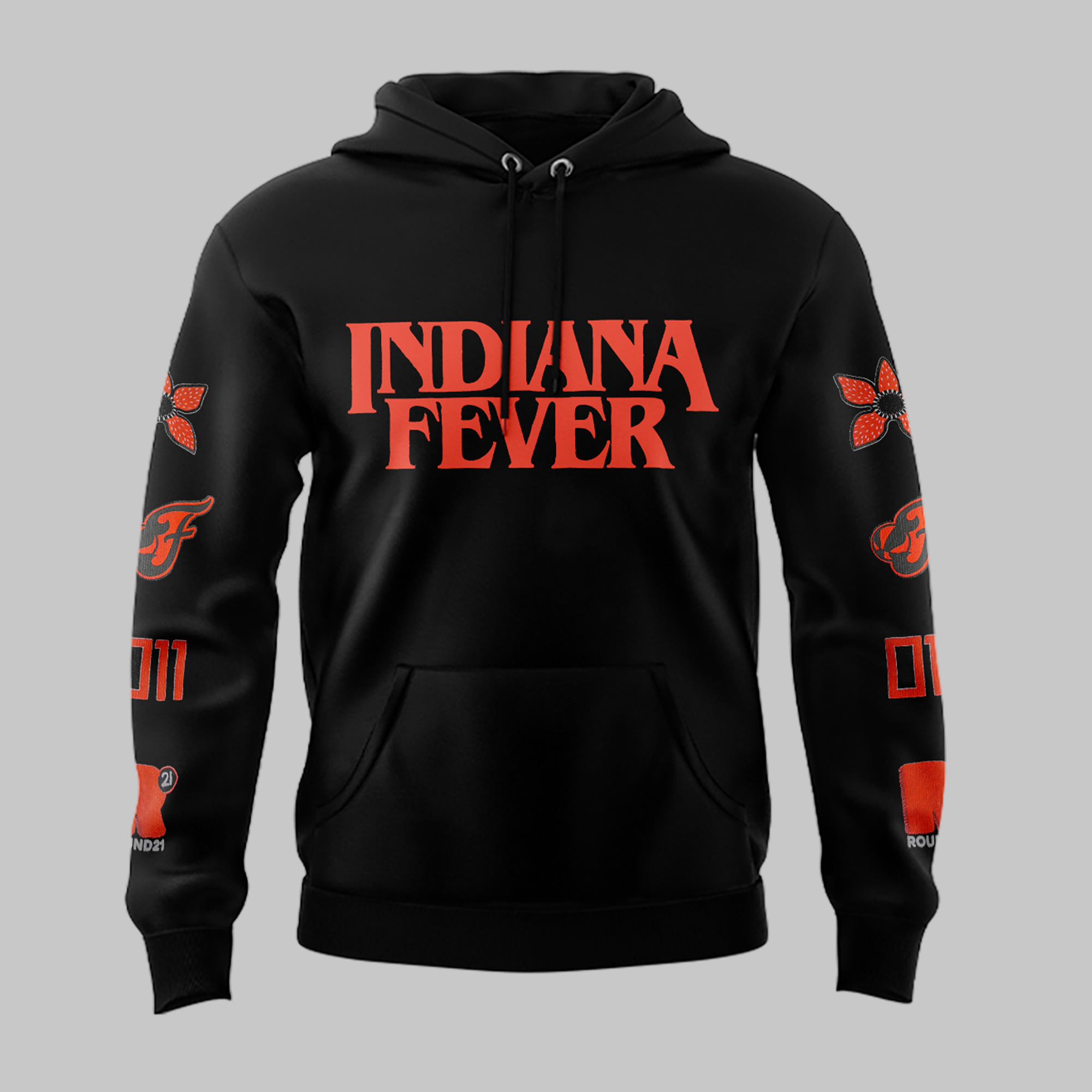Indiana Fever Stranger Things Rebel Swingman Black Hoodie Set Indiana Fever Stranger Things Rebel Swingman Black Hoodie Set