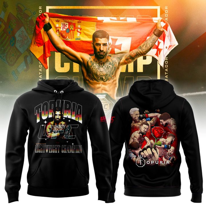 Ilia Topuria UFC 317 #AndNew World Men's Lightweight Champion Winner Hoodie Ilia Topuria UFC 317 #AndNew World Men's Lightweight Champion Winner Hoodie